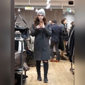 All Saints dark grey wool coat